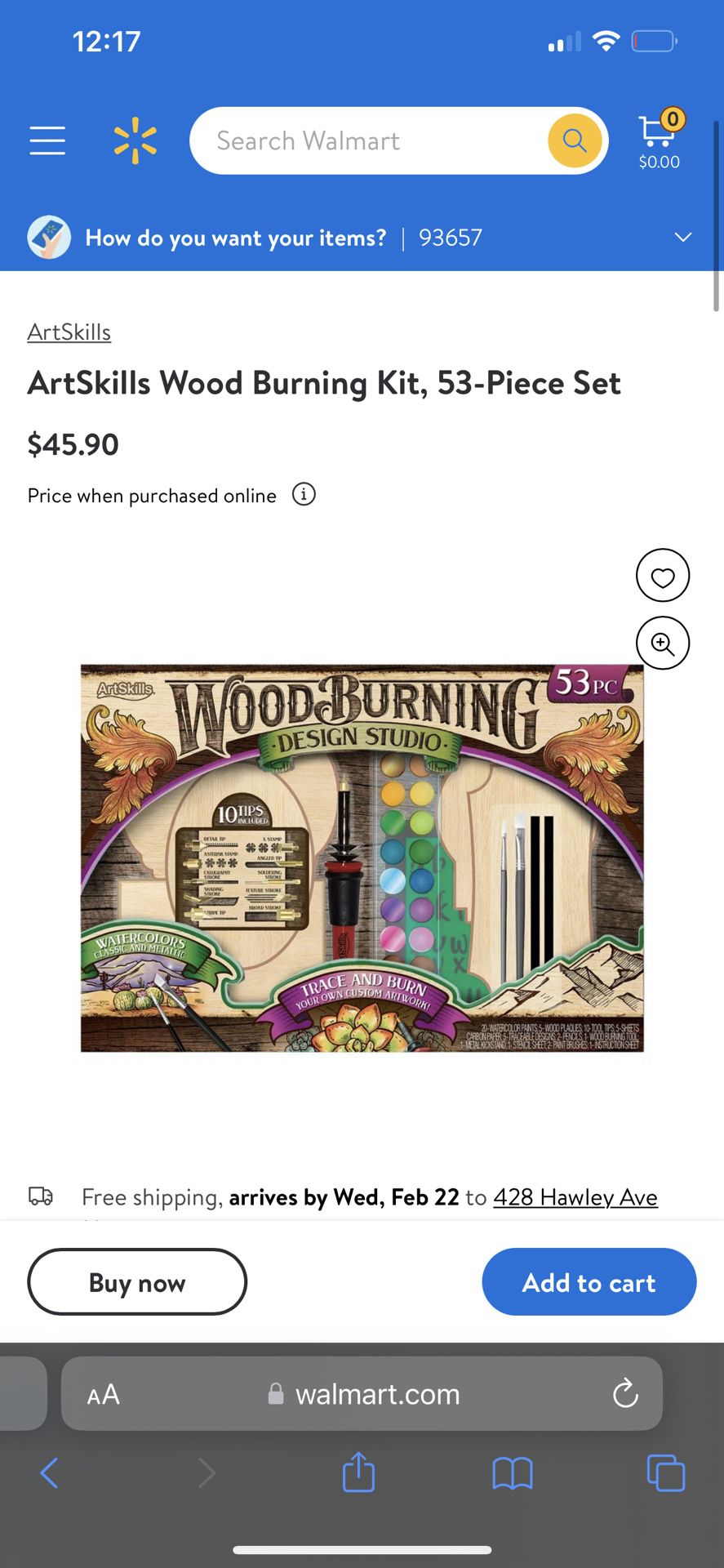 ArtSkills Wood Burning Kit with Watercolor Paints, 53-Piece Set