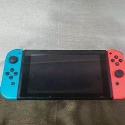 Nintendo switch Console  Black With Neon Blue And Neon red  Controller 