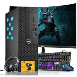Dell Desktop PC Gaming Bundle - Intel Core i7, 32GB RAM, 1TB SSD, 27-inch Curved Monitor, GTX 1050Ti