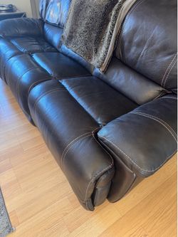 Leather recliner couch