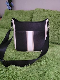 Haute Shore Black And White Striped Purse