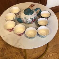 pioneer woman one kettle and eight serving bowls new packed very nice colour