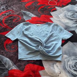 Blue crop top (Size: Large)