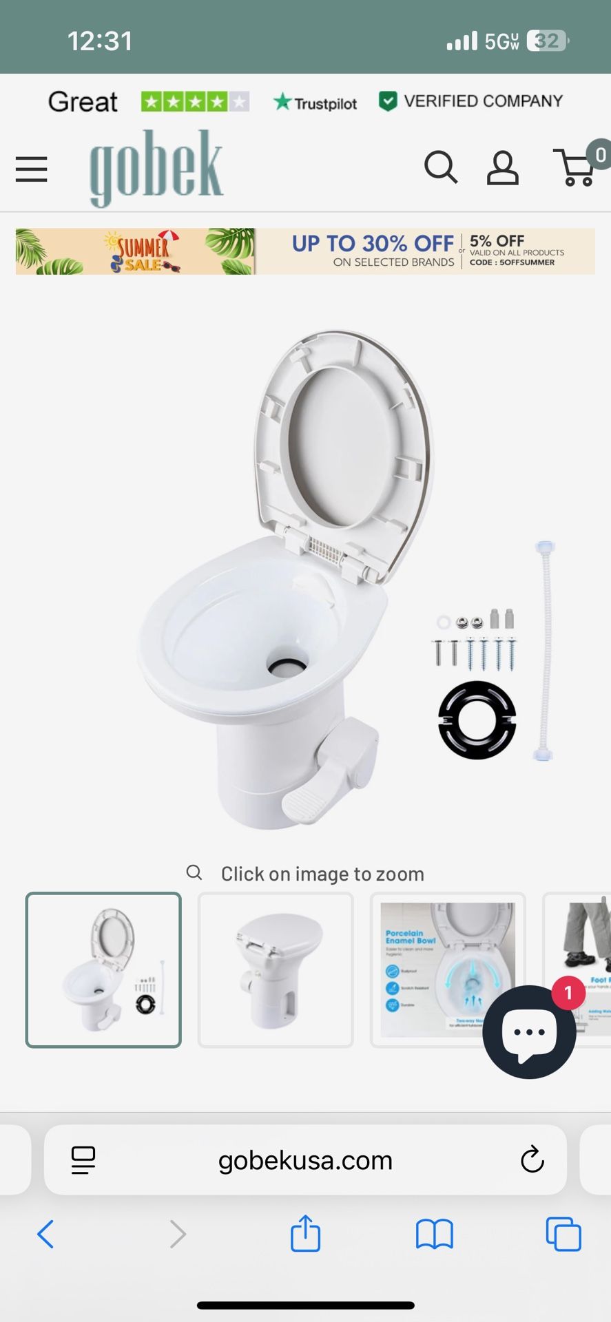 Brand New RV Luxury Toilet π½ Worth $249