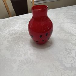 Red Glass Vase 