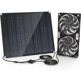 Solar Panel Fan Kit – 26W Dual Waterproof Ventilation Fans – Brand New
