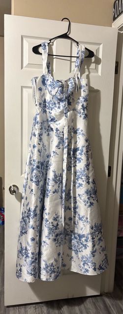 Blue and white dress