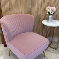 Accent Chair Sofa Seat - Pink Velvet 