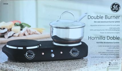 GE Double Burner Hot Plate (Like New, Original Box)