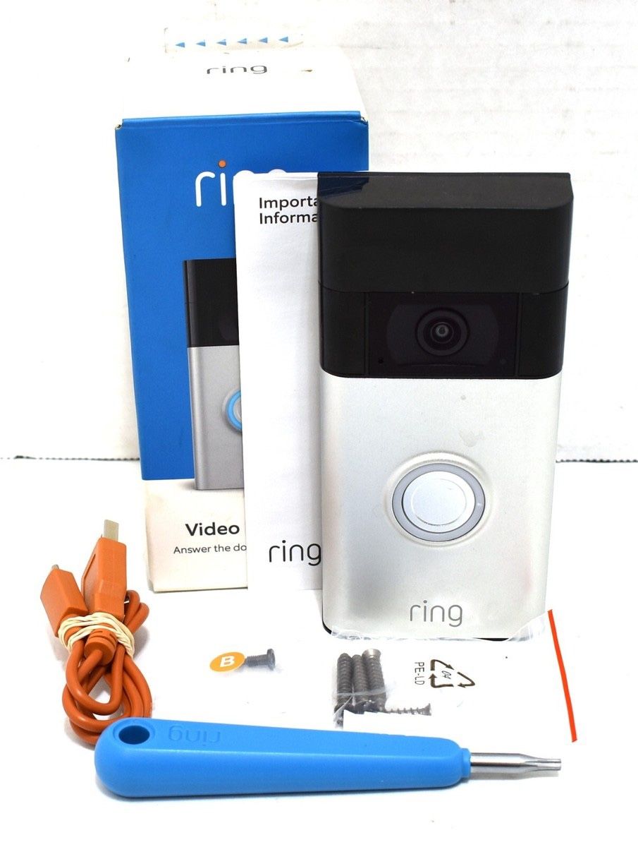 Brand New Ring Doorbell Camera 2nd Gen, Satin Nickel Finish