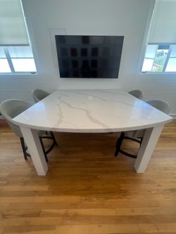Custom Quartz Conference Table / Dining Table with Built-In Power