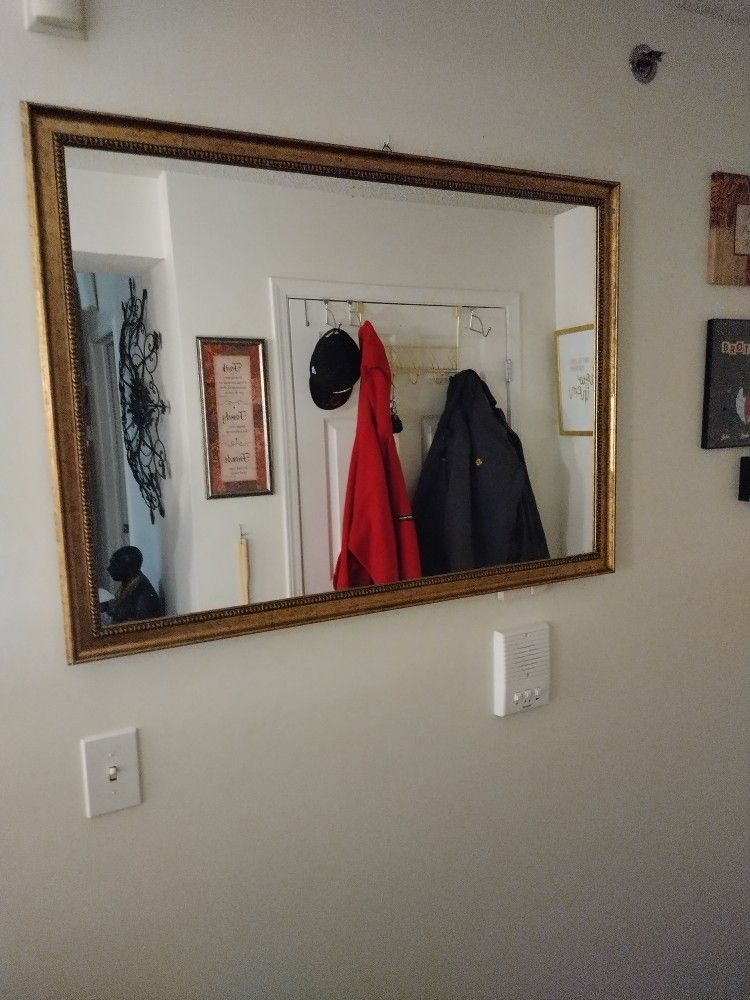 Glam Large Gold Trim Mirror
