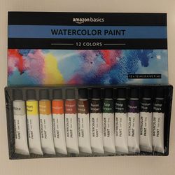 Watercolor Paint Tubes 12 Assorted Colors 