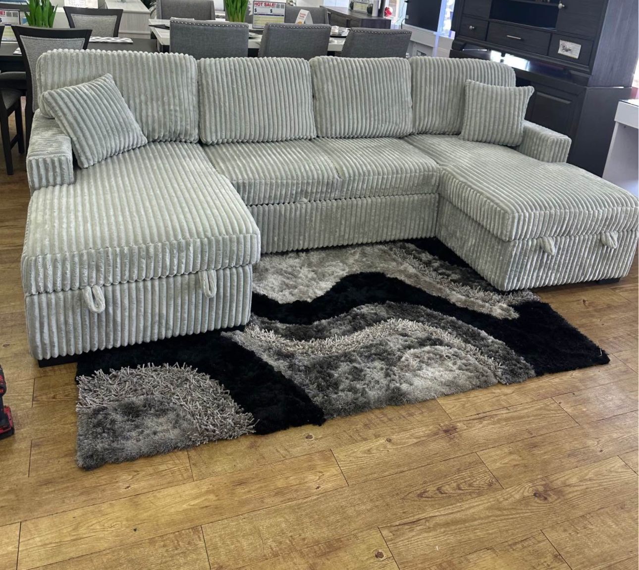 CORDUROY GREY COUCH ✅