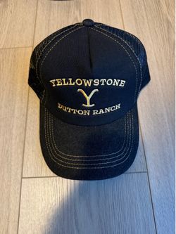 Yellowstone Dutton Ranch Hat Cap Snap Back Black Mesh Trucker Embroidered