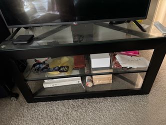 TV Stand / Entertainment Center – Black & Glass