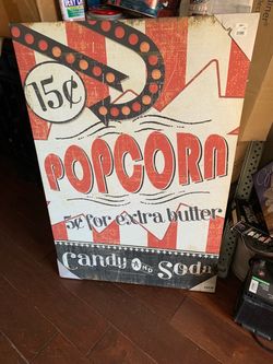 Vintage Popcorn Canvas Wall Art 24x36