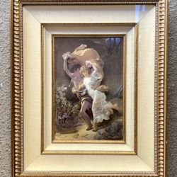 Vintage 3D Decoupage Art “The Storm” After Cot 20x16 Framed Wall Decor