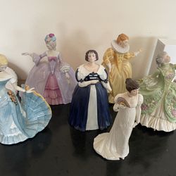6 x Franklin Porcelain Figurines Quadrille Sophia Henrietta Marianne Katherine