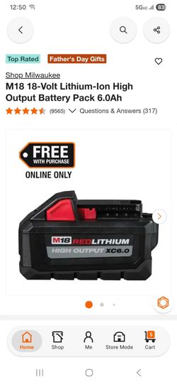 M18 18-Volt Lithium-lon High Output Battery Pack 6.0Ah