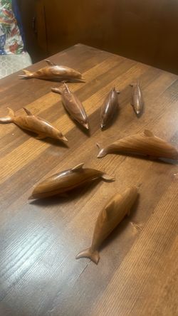 Wooden Carved Dolphins