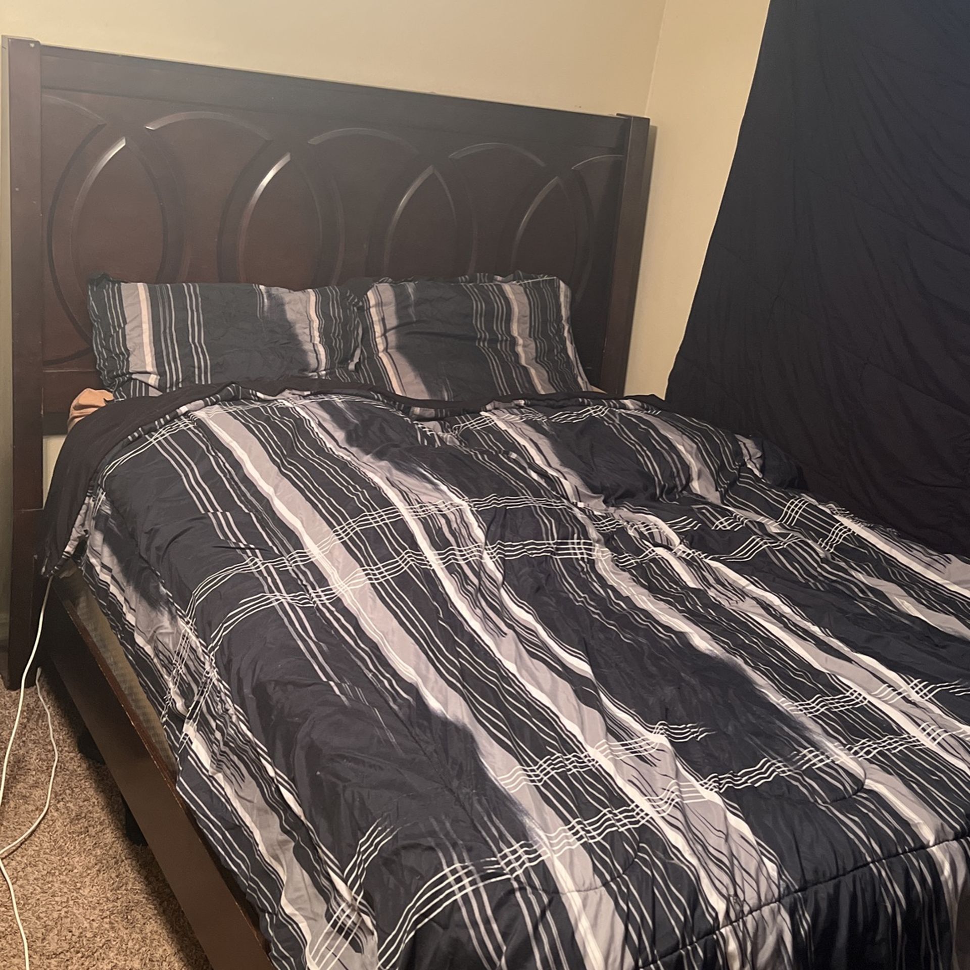Queen Size Bed Frame+ Dresser And Night Stand