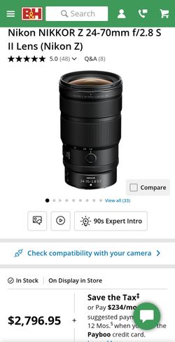 Nikon NIKKOR Z 24-70mm f/2.8 S II Lens (Nikon Z)