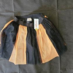 NWT Orange And Black Skirt Girls Size 10/12 Large