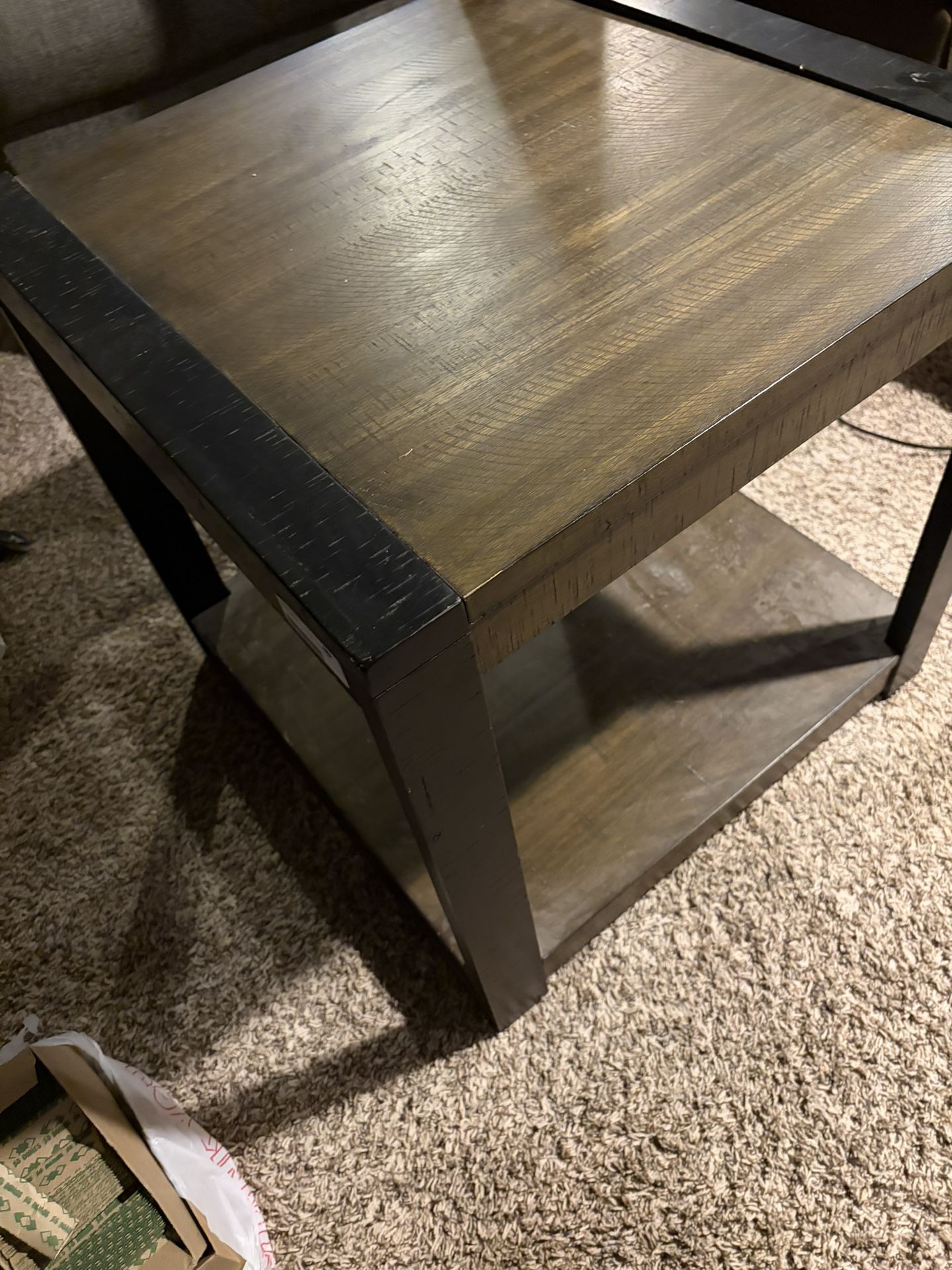 Two Wooden End Tables 
