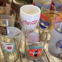 Vintage Coke And Pepsi Glassware Collection