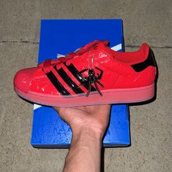 Sp5der X Adidas Superstar “ Red “ Size 11