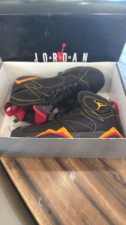 2026 air jordan 7 retro black /citrus-varsity red Noir/varsity rouge/citrus