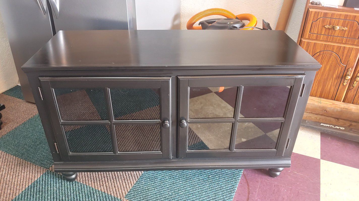 TV stand or entry way glass door with shelves