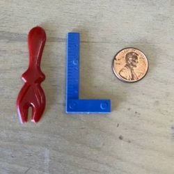 Vintage Hard Plastic Toy Tools - Shelton Wrench & Cracker Jack Square