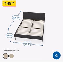 Queen IKEA Bed Frame + Medium Firm Mattress