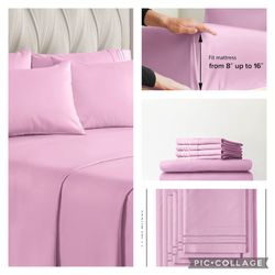 King Size Sheet Set - 6 Piece Set - Hotel  Bed Sheets - Extra Soft - Deep Pockets - Easy Fit