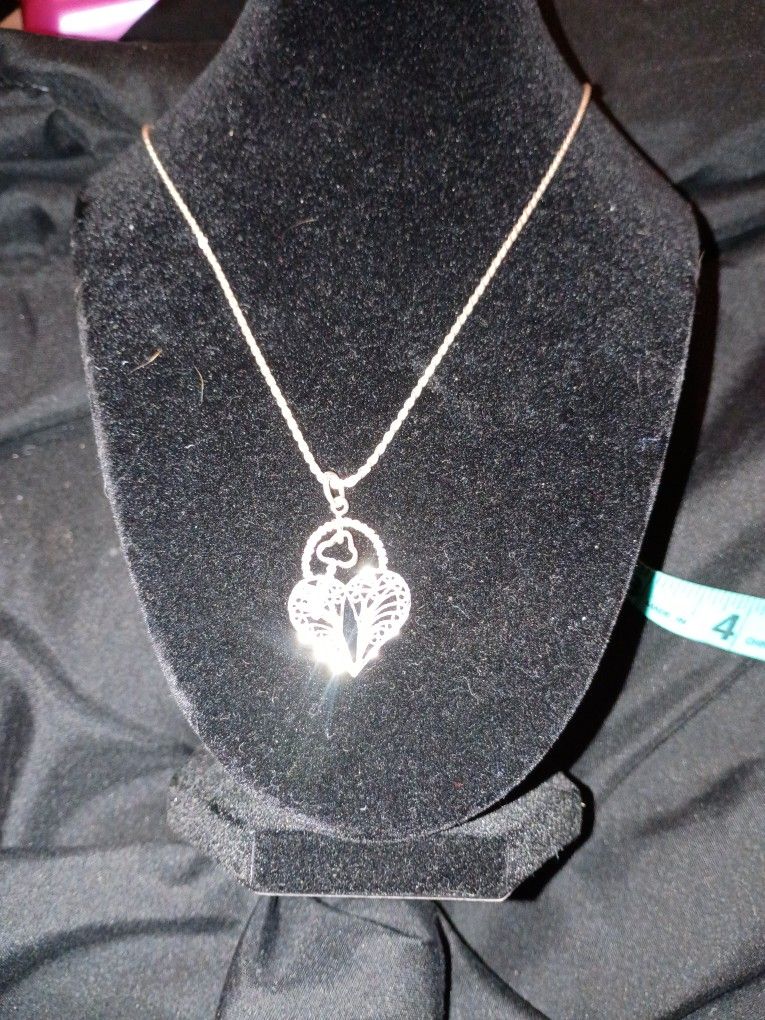 Sterling Silver Chain And Heart Pendant