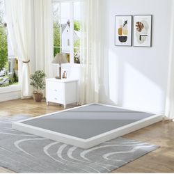 3 Inch Queen Size Box Spring Low Profile Sturdy Bed Base Metal Mattress Foundation with Fabric Cover, Strong Bearing Capacity, Easy Assembly, Noise Fr
