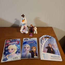 Disney Frozen Toy Lot - Play Packs, Dolls, Stickers Book, Mini Notebook, Olaf