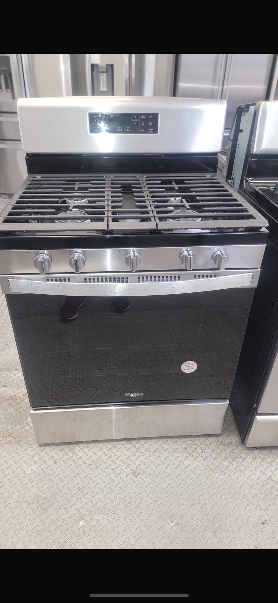 Whirlpool Black And Stainless Steel Gas Stove (Like New)