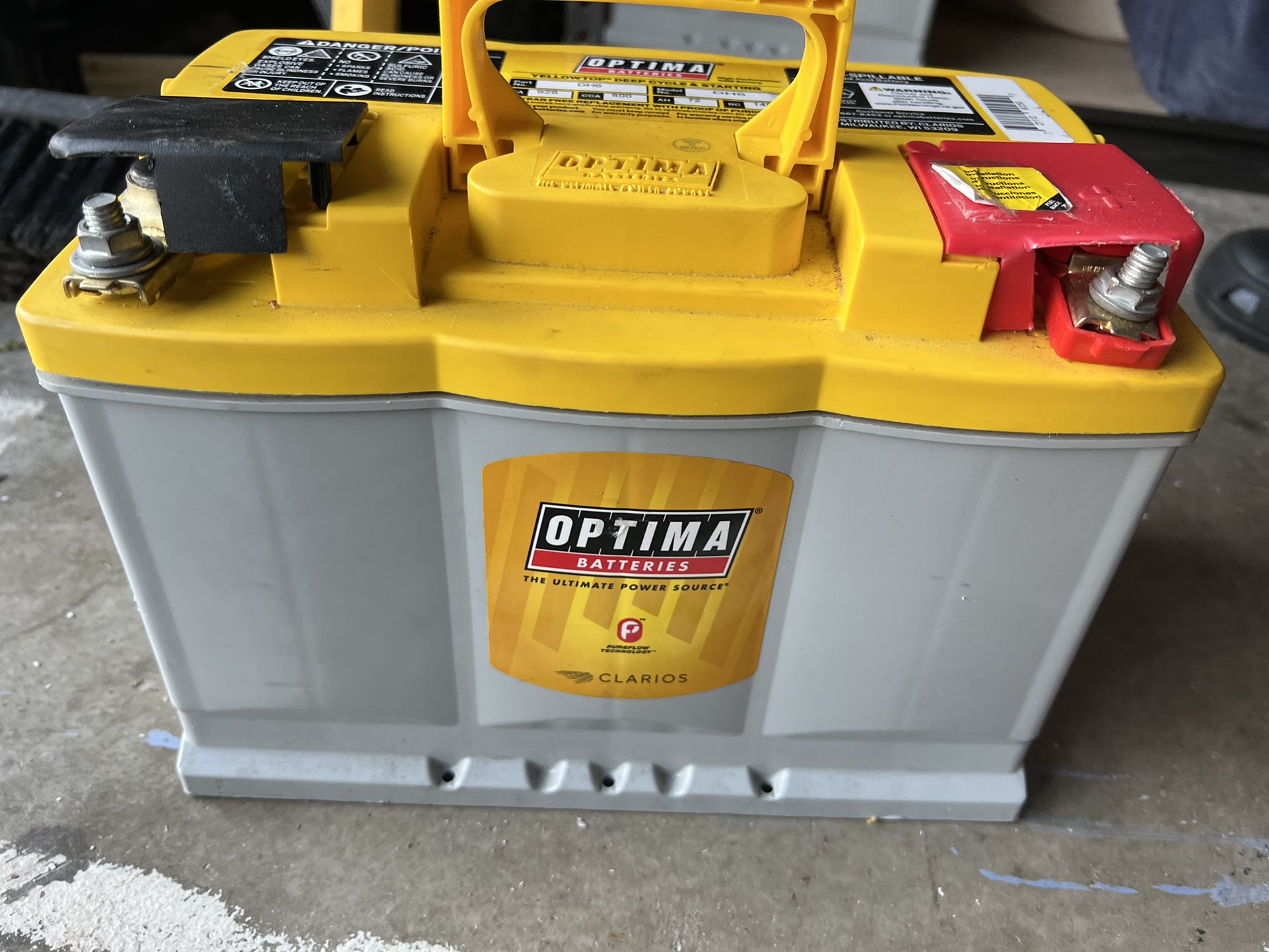 væske sammentrækning svovl Optima AGM Yellow Top Battery DH6 Group Size H6/LN3 800 CCA for Sale in  Antioch, CA - OfferUp
