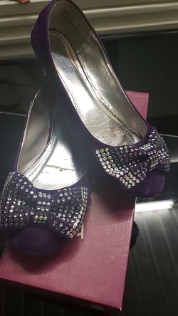 Purple suede flats sz 6 woman