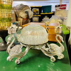Vintage Silver Swan Candle Holder