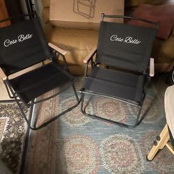 two Cose Belle folding camping chairs