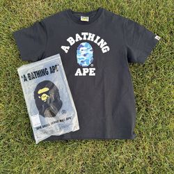 bape tee size medium light blue