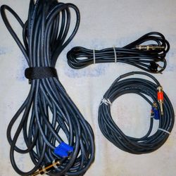 3 Speaker Cables 1/4 to Banana Plug 50ft 20ft 10ft