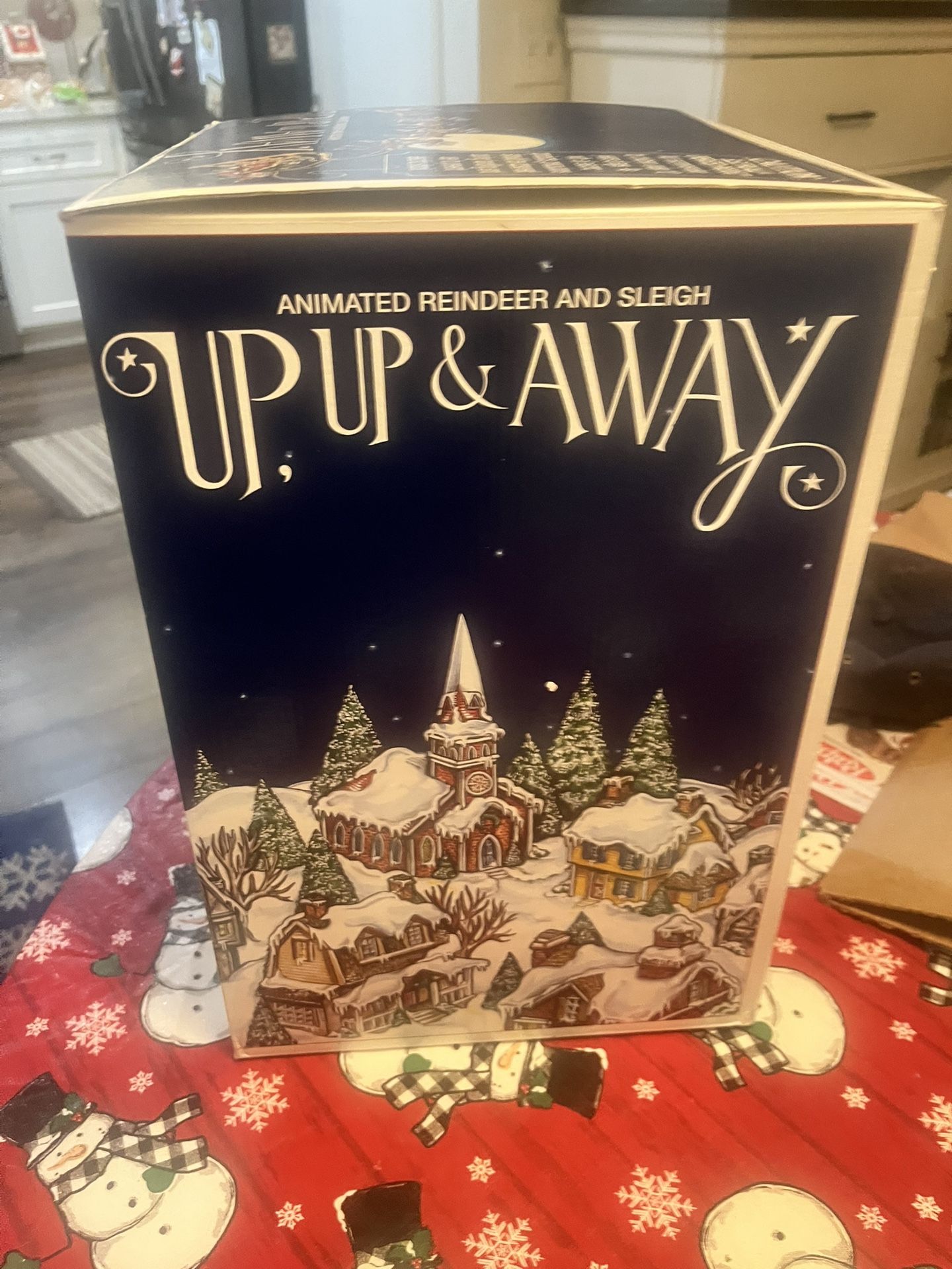 Dept 56~ UP UP & AWAY~ANIMATED REINDEER & SLEIGH~17.25"