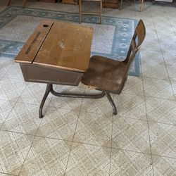 Old School Desk With Chair