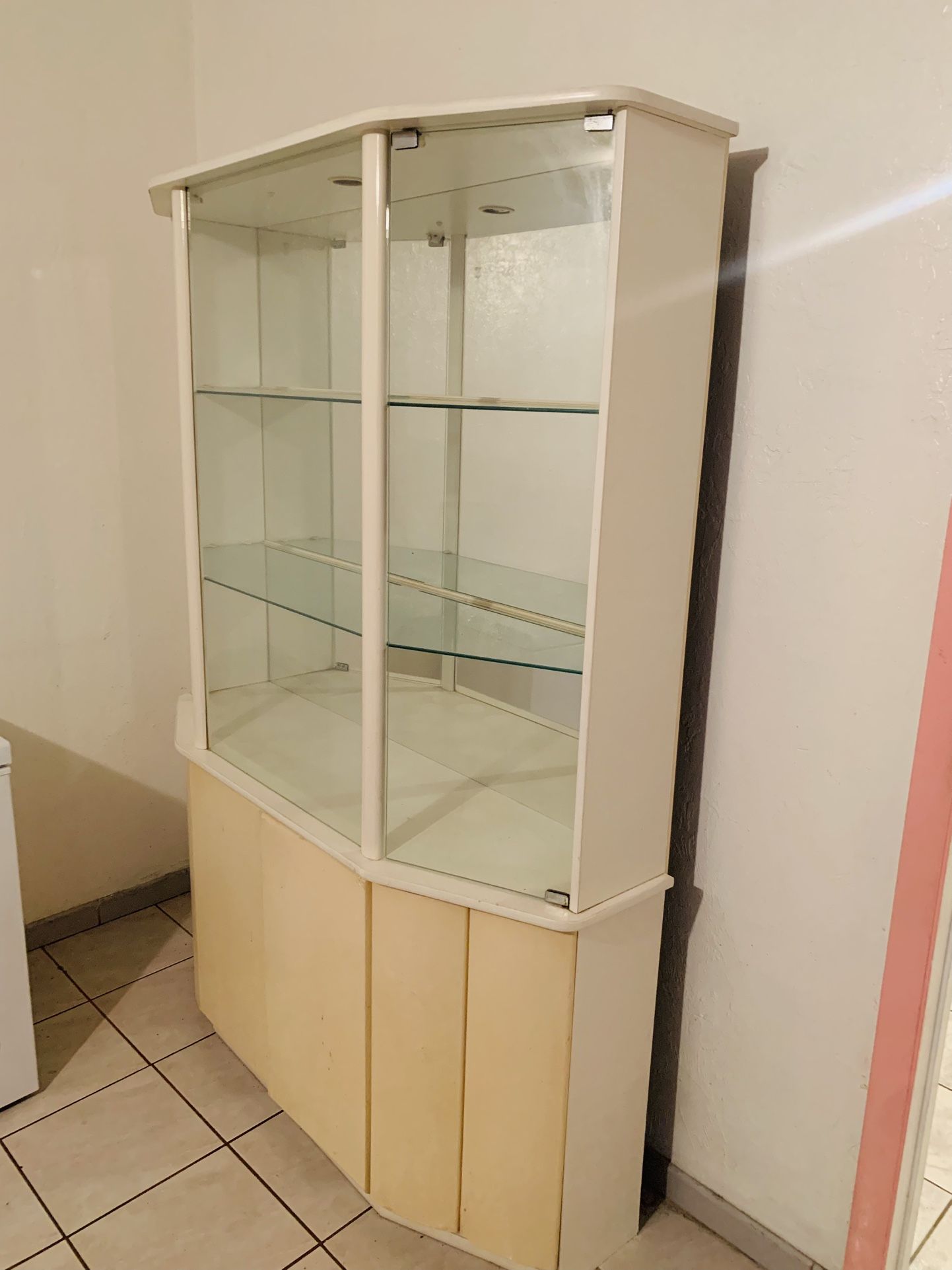 White China Cabinet ($100) Big Sale Today