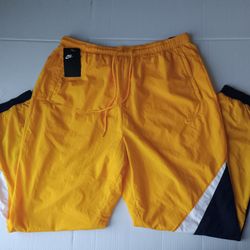 Size XL Nike Sportswear Men’s Big Swoosh Woven Pants Yellow/White/Blue